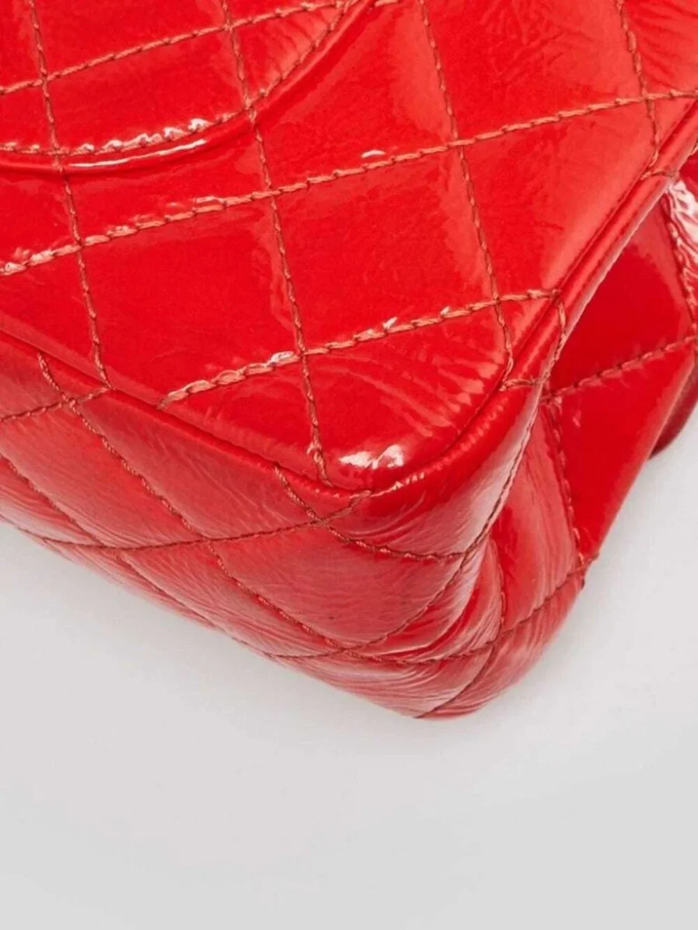 Chanel Red 2.55 Reissue Quilted Patent Leather 226 Jumbo Flap Bag